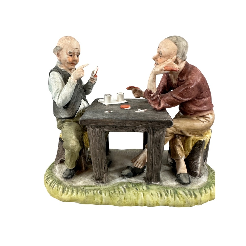 Vintage Gino Signed Arnart 5th Ave Capodimonte Style Porcelain Men Playing Cards